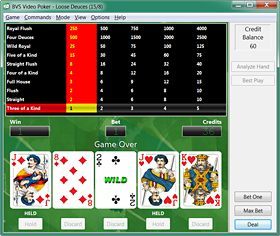 BVS Video Poker Screenshot